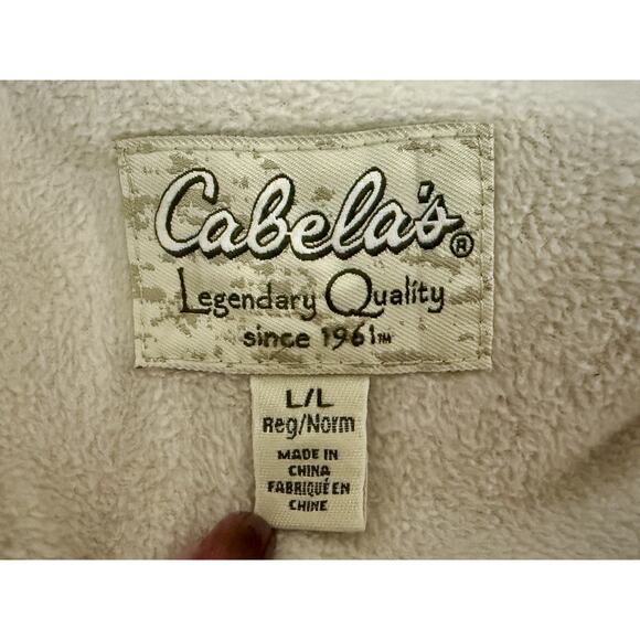 Cabela's Mens Sherpa Fleece Lined Canvas Shacket Large Olive Green Jacket EUC - Picture 12 of 14